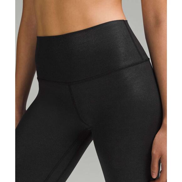 LULULEMON Align Ribbed High-Rise Pant 28" Shine Size 4 Black - Picture 3 of 9